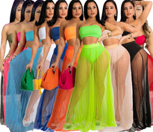 Load image into Gallery viewer, Pleated mesh chest wrap two-piece set AY1944
