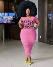 Load image into Gallery viewer, Casual broken hole printed plus dress AY1077