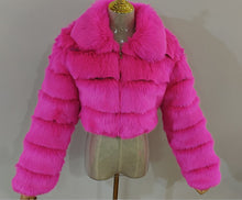 Load image into Gallery viewer, Hot sale lapel faux fur short coat(AY1356)
