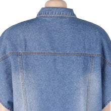 Load image into Gallery viewer, Denim side pockets irregular jacket tops (only VEST)(AY1476)