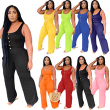 Load image into Gallery viewer, Summer Stitching wide-leg jumpsuit AY1007