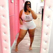 Load image into Gallery viewer, Letter printing two-piece plus suit AY1058