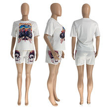 Load image into Gallery viewer, Casual Printed Short Sleeve Shorts Two Piece Set(AY1814)
