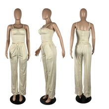Load image into Gallery viewer, Fashion Camisole Drawstring Wide Leg Suit(AY1720)