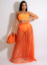 Load image into Gallery viewer, Pleated mesh chest wrap two-piece set AY1944