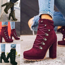 Load image into Gallery viewer, High-heel lace-up ankle boots(HPSD152)