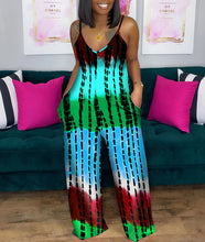 Load image into Gallery viewer, Printed deep V loose jumpsuit AY1130