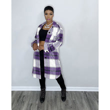 Load image into Gallery viewer, Fashion plaid long shirt jacket(AY1591)