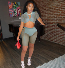 Load image into Gallery viewer, Mesh perspective binding two-piece set AY1915