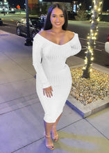 Load image into Gallery viewer, Slim sexy big V-neck off-the-shoulder dress(AY1487)