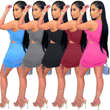 Load image into Gallery viewer, Pleated sexy casual skirt suit(AR2118)