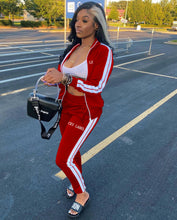 Load image into Gallery viewer, Letter embroidery zipper sports two-piece suit(AY1451