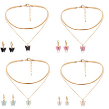 Load image into Gallery viewer, Hot selling butterfly necklace earrings set