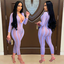 Load image into Gallery viewer, Sexy Mesh Long Sleeve Jumpsuit(AY1590)