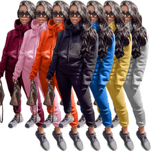 Load image into Gallery viewer, Casual solid color hooded sports suit(AY1383)