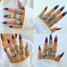 Load image into Gallery viewer, Personality Rhinestone Letter Chain Ring Set(AE4088)