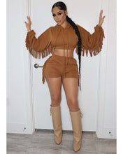 Load image into Gallery viewer, Fashion fringed hooded shorts set(AY1665)
