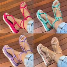 Load image into Gallery viewer, Braided platform plus size strappy sandals(HPSD196)