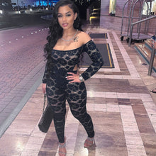Load image into Gallery viewer, Sexy lace one-shoulder jumpsuit two-piece set(AY1768)