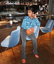 Load image into Gallery viewer, Fashion Print Slim Fit Long Sleeve Short T-Shirt(AY1663)