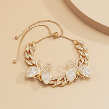 Load image into Gallery viewer, Hot selling full rhinestone small butterfly anklet