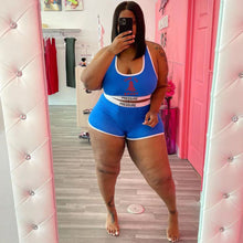Load image into Gallery viewer, Plus size letter printing two-piece suit