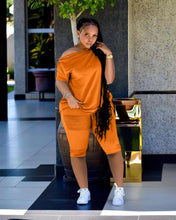 Load image into Gallery viewer, Fashion One Shoulder Breasted Loose Short Sleeve Shorts Suit(AY1822)