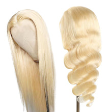 Load image into Gallery viewer, 613 Human hair 4*4 front lace straight hair wigs(AH5027)
