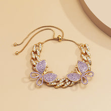 Load image into Gallery viewer, Hot selling full rhinestone small butterfly anklet