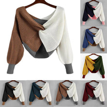 Load image into Gallery viewer, Personality fancy knitted contrast sweater(AY1440)