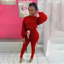 Load image into Gallery viewer, Lace-up solid color slim two-piece suit(AY1552)