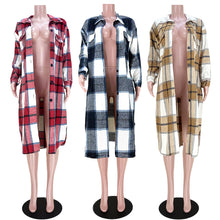 Load image into Gallery viewer, Fashion plaid long shirt jacket(AY1591)