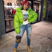 Load image into Gallery viewer, Bright color stand collar short cotton jacket(A11262)