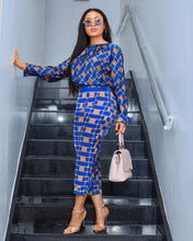 Load image into Gallery viewer, Fashion plaid long-sleeved shirt and pants two-piece suit(AY1316)