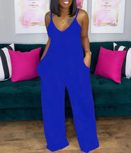 Load image into Gallery viewer, Printed deep V loose jumpsuit AY1130