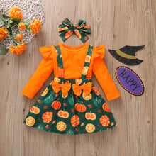 Load image into Gallery viewer, Halloween Pumpkin Bow Girl Set(AY1402)