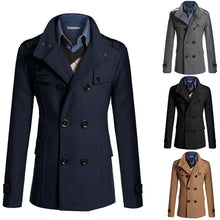 Load image into Gallery viewer, Hot selling men's stand-collar woolen coat jacket