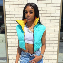 Load image into Gallery viewer, contrast color positive and negative two-wear sleeveless vest(AY1338)