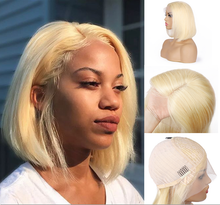Load image into Gallery viewer, 10A 613 Bob human hair T-lace straight Lace wig(AH5033)