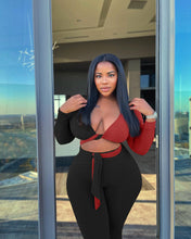 Load image into Gallery viewer, Sexy two-color stitching two-piece set(AY1668)