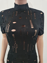 Load image into Gallery viewer, Fashion Ripped Short Sleeve Shorts Two Piece Set(AY1804)