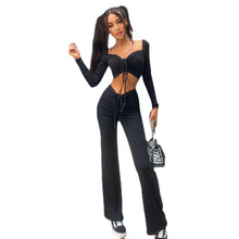 Load image into Gallery viewer, Fashion Square Neck T-Shirt Pants Set