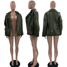 Load image into Gallery viewer, Trendy lapel plush PU jacket(AY1443)