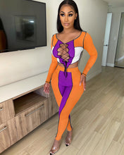 Load image into Gallery viewer, Sexy strappy stitching casual suit AY1269