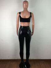 Load image into Gallery viewer, Sexy PU leather split pencil pants two-piece set(AY1769)