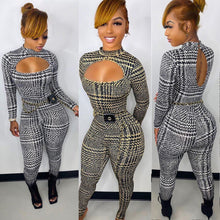 Load image into Gallery viewer, Sexy open back printed jumpsuit (Without waist chain bag)(AY1581)