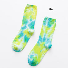Load image into Gallery viewer, Personality thick thread tie-dye long tube cotton socks(AE4047