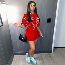 Load image into Gallery viewer, Shirt pleated sexy skirt two piece set AY1979