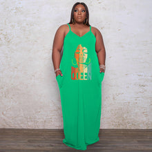 Load image into Gallery viewer, Loose floor mop queen print dress AY1990