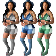 Load image into Gallery viewer, Hot selling Plaid bra set AY1963